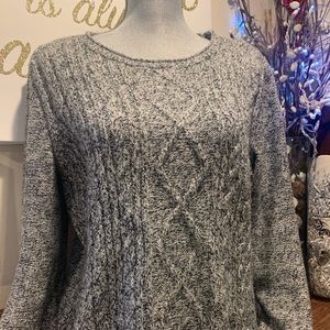 Gray cable knit sweater